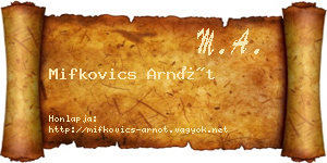 Mifkovics Arnót névjegykártya